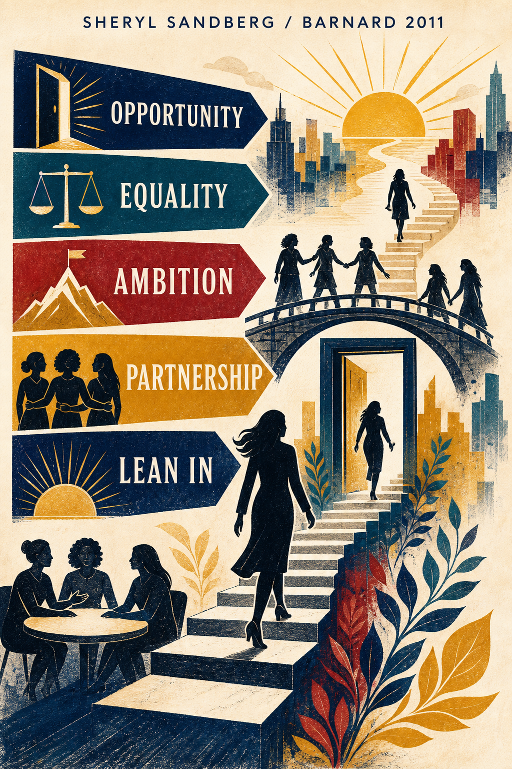 Sheryl Sandberg's 2011 Barnard College commencement address infographic