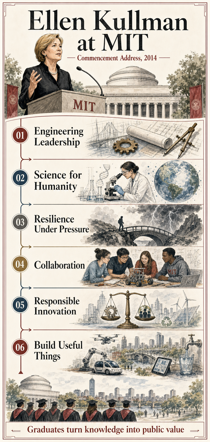 Ellen Kullman at MIT, 2014. A commencement address about innovation hothouses, DuPont's MIT ties, heat, light, water, challenge, diversity, growth, and solving tomorrow's problems.